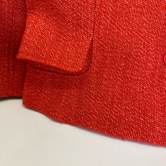 PHILLIPE ADEC Wool Mohair Blend Weave   orange/ red size 4 buttons lined grandma - Picture 5 of 16